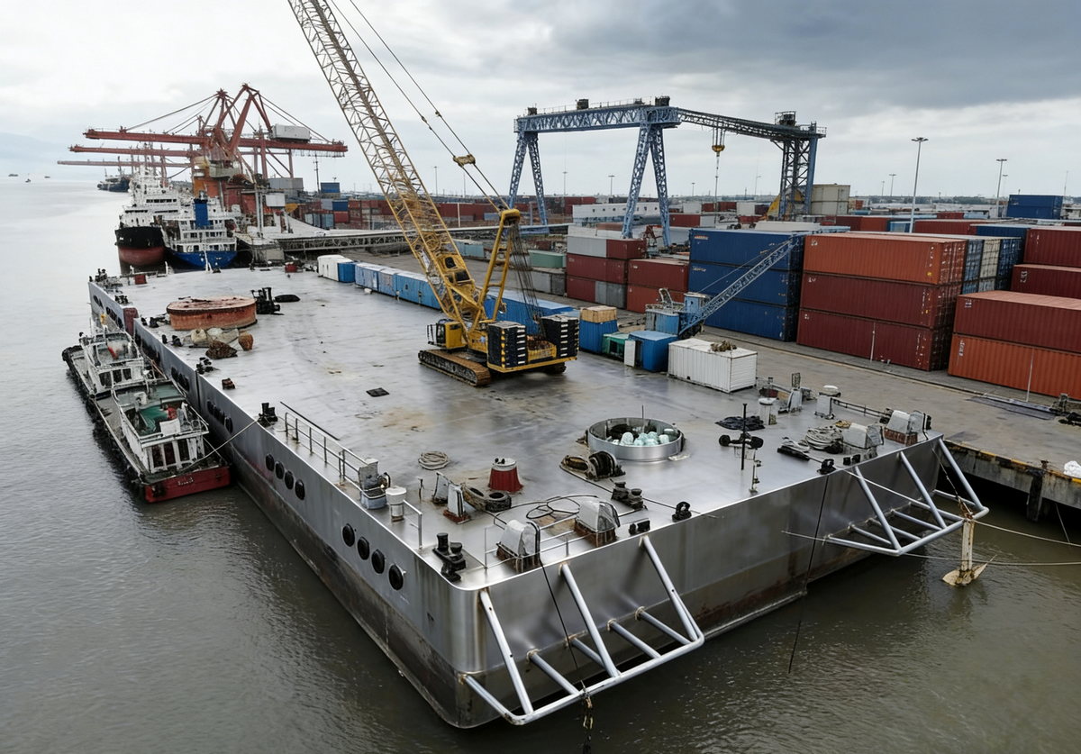 Heavy Duty 18000DWT Non Propelled Steel Deck Barge Offshore Transport Cargo Platform Vessel