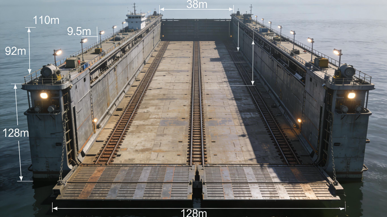 Second-hand High Capacity 8000T CCS Floating Dock Built in 2018 for Coastal Operations with 128m Length and 42m Width