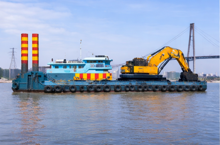 New Custom-Built Large Backhoe Dredger Equipped with XCMG XE5600 Excavator