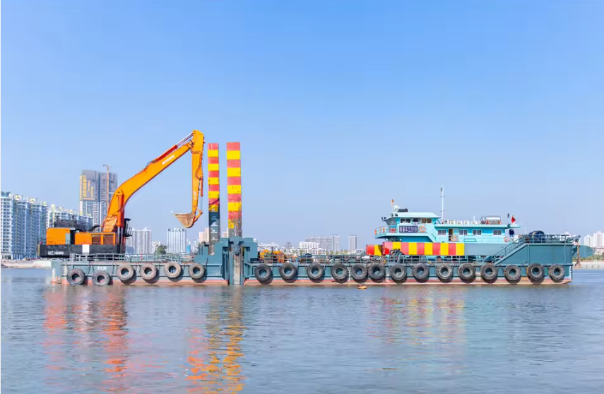 Why is barge positioning just as important as the excavator?